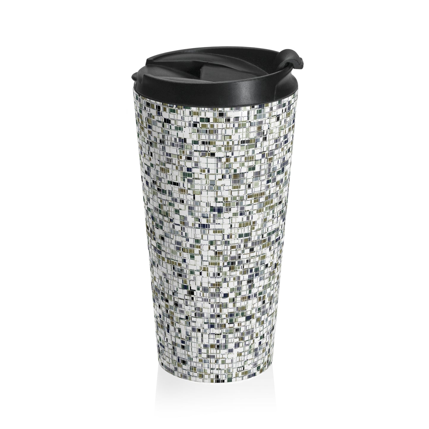 "X-WORD"  Stainless Steel Travel Mug - WHITE ground