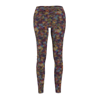 Women's Cut & Sew Casual Leggings "MOIRE" col. Varicolor