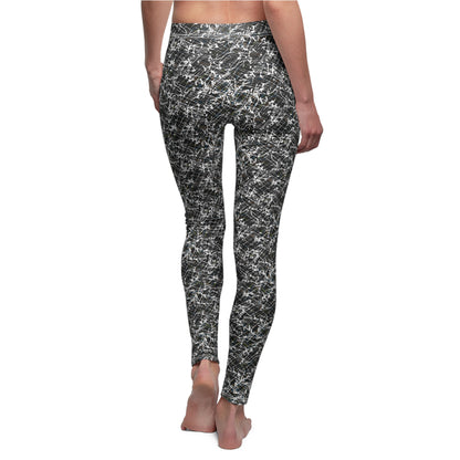 Women's Cut & Sew Casual Leggings "SCRIBBLE" col Shadowplay