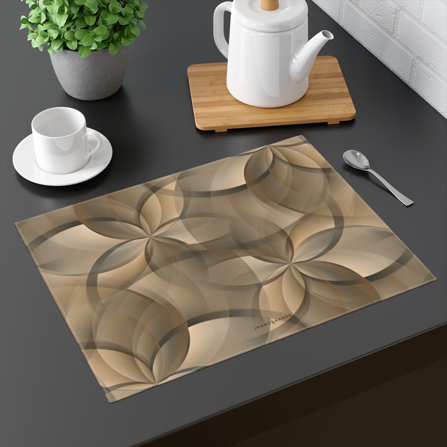 "FLORA" col Sand Dune Placemat Jhane Barnes custom design