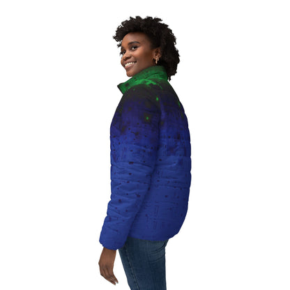 Women’s Puffer Jacket "WARP GATES" Jhane Barnes custom design