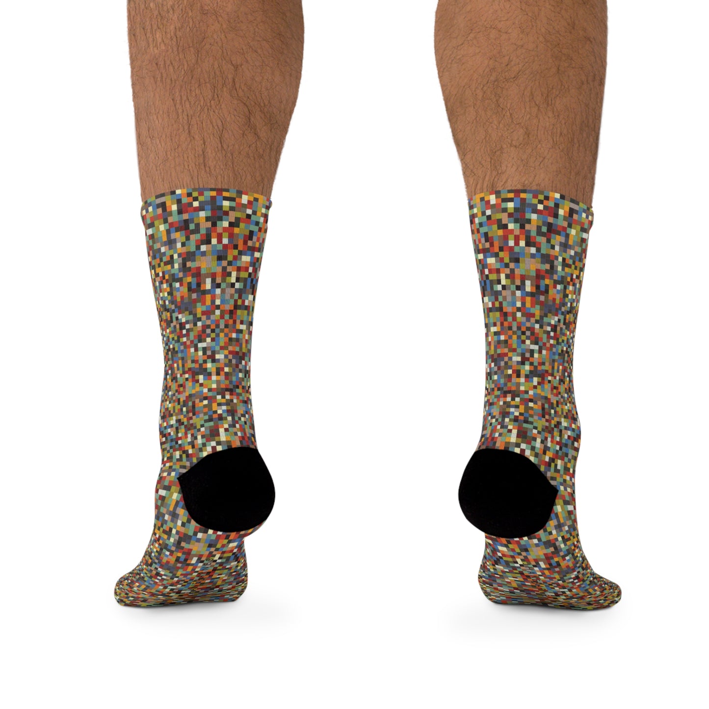 Recycled Poly Socks  "SQUARES" col Multi a Jhane Barnes custom design