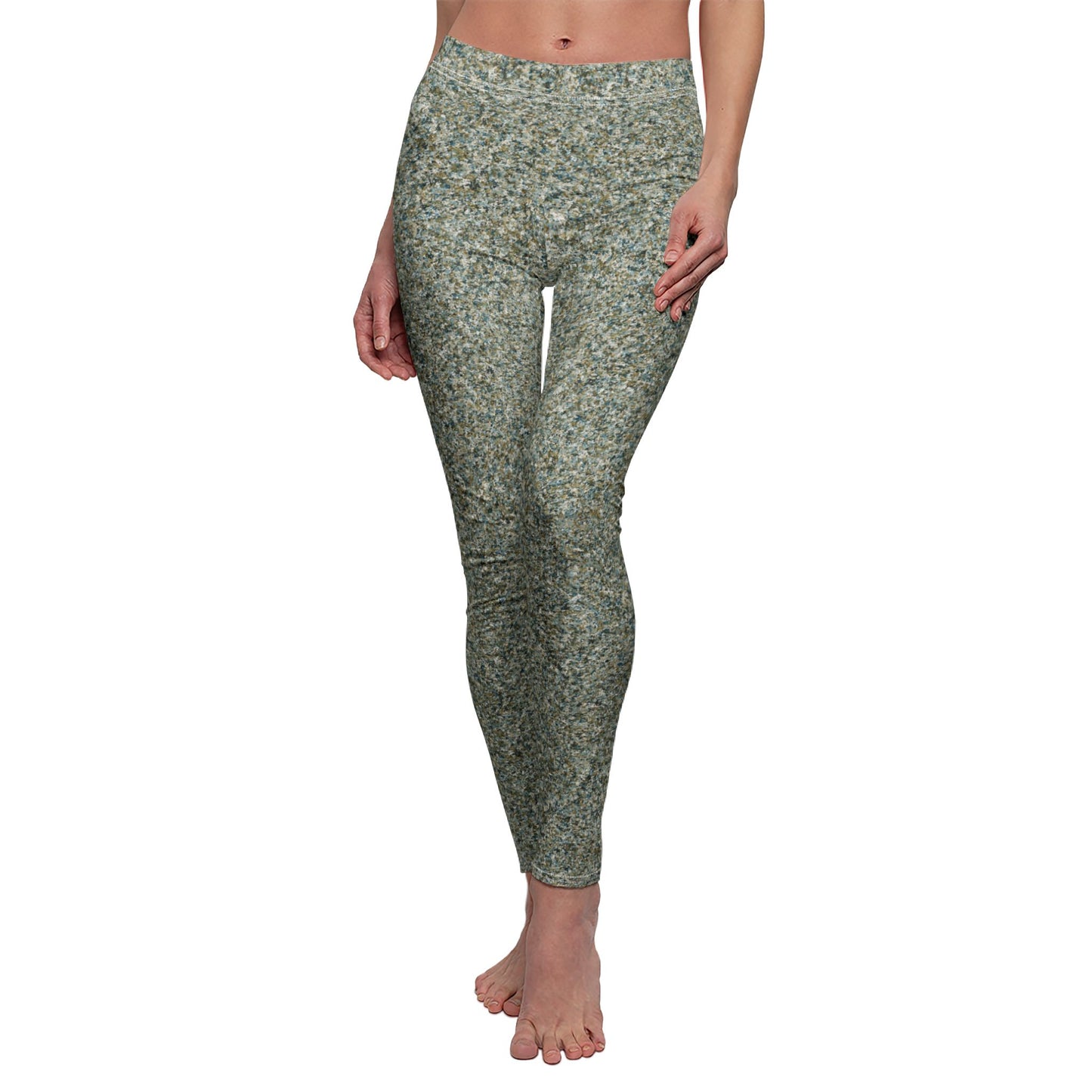 Women's Mid-rise Casual Leggings "TEXTURE" col. Mint Chocolate