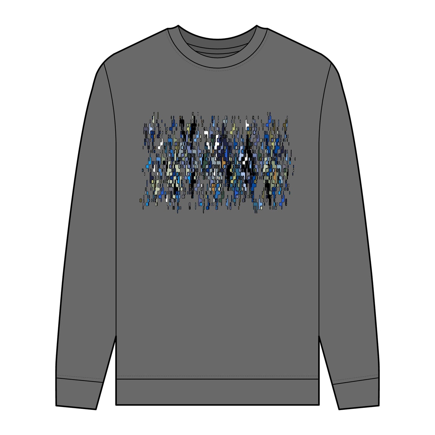 Men's Organic Sweatshirt with Circuit Pattern - Eco-Friendly Style