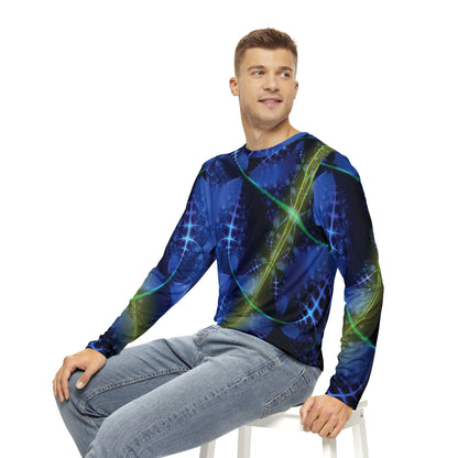 Long Sleeve Shirt for Men "BLUE NEWTON" Design