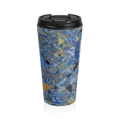 "SIERPINSKI"  Col Blue Jeans - Stainless Steel Travel Mug