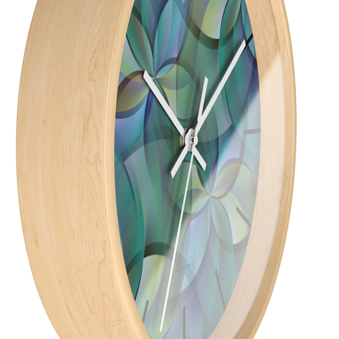 "FLORA" col Heavenly  -  Jhane Barnes custom designed Wall Clock. *Click to select your base color + hands that best matches your space