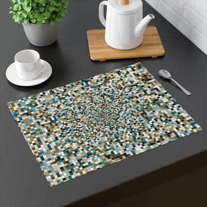 "SQUARES" col Mint Chocolate Placemat Jhane Barnes custom design