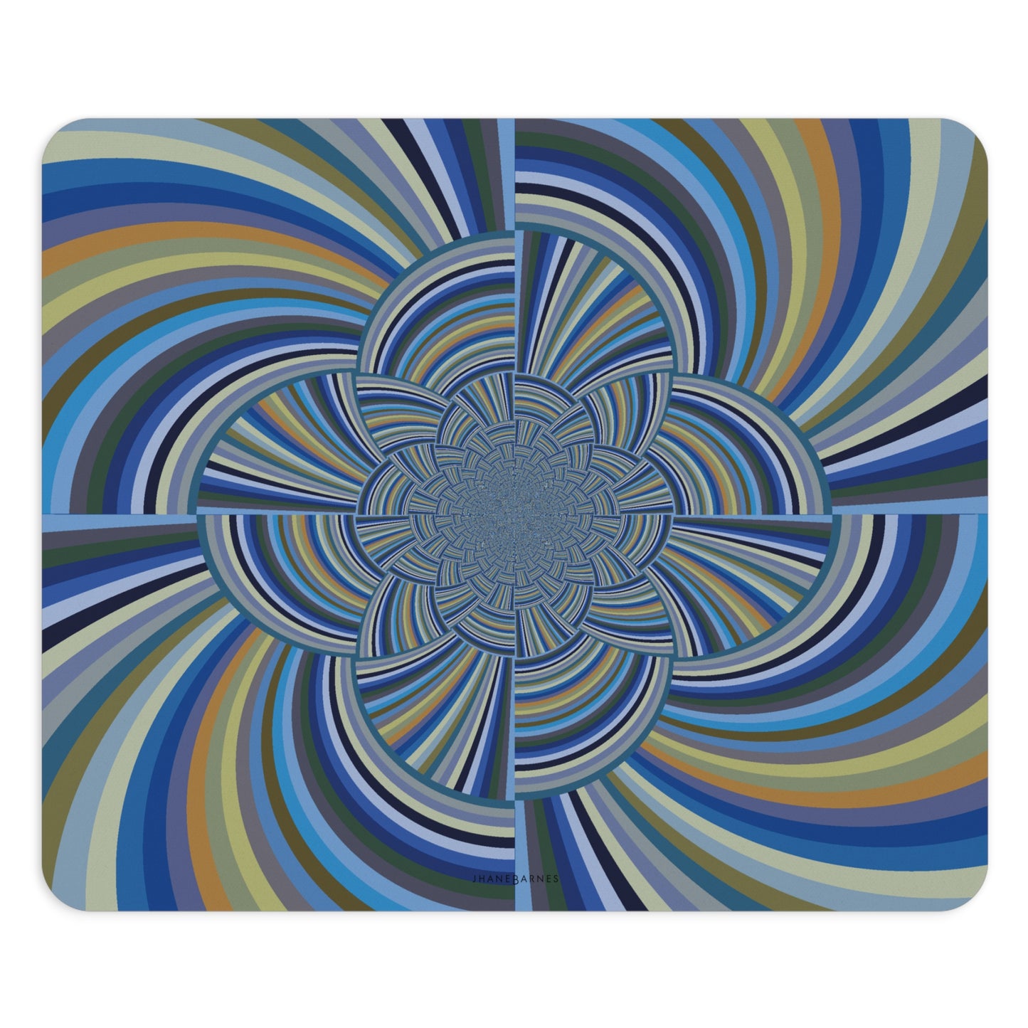 Mouse Pad (Round or Rectangle) "STRIPE INVERSION" col Blue Jeans