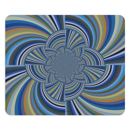 Mouse Pad (Round or Rectangle) "STRIPE INVERSION" col Blue Jeans