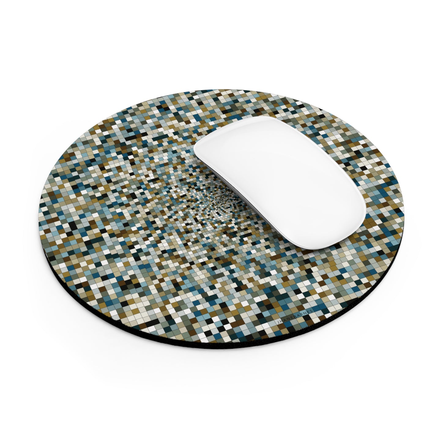 Mouse Pad (Round or Rectangle) "SQUARES" col Mint Chocolate