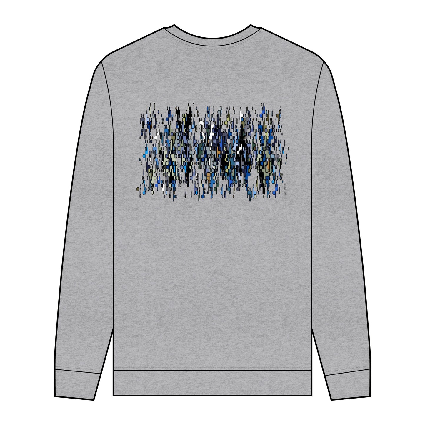 Men's Organic Sweatshirt with Circuit Pattern - Eco-Friendly Style