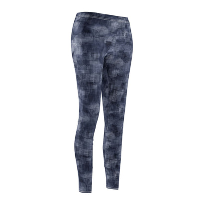 Women's Mid-rise Casual Leggings  "MOIRE" col Navy