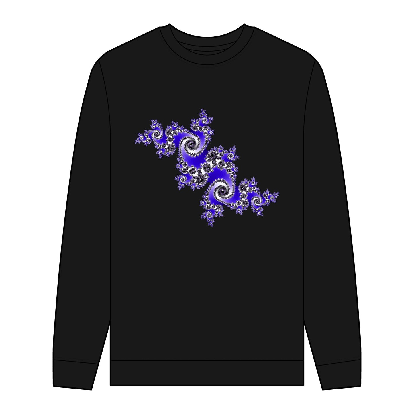 Men's Organic Sweatshirt with Fractal Pattern - Eco-Friendly Style