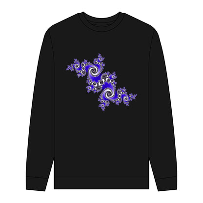 Men's Organic Sweatshirt with Fractal Pattern - Eco-Friendly Style