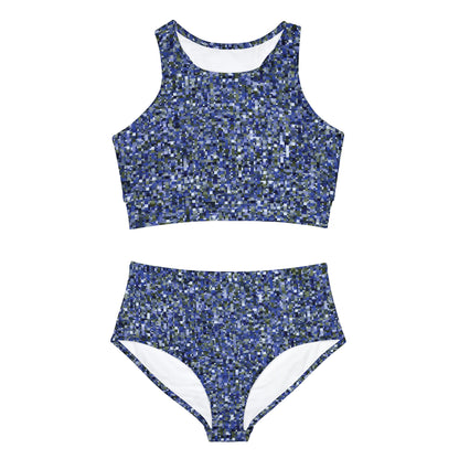 Sporty Bikini Set "CAMOU-SCHATT" col. Cobalt Pulse