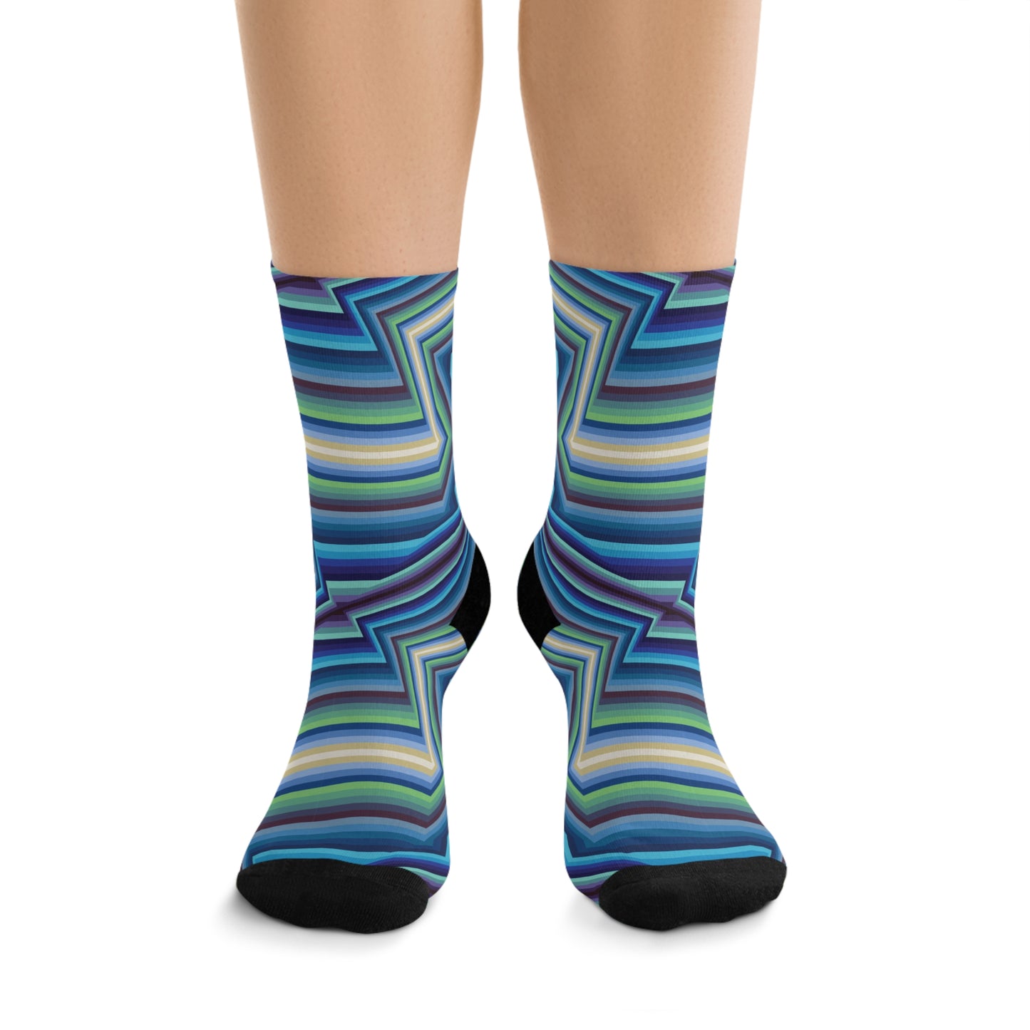 Recycled Poly Socks  "STRIPES" Jhane Barnes custom design