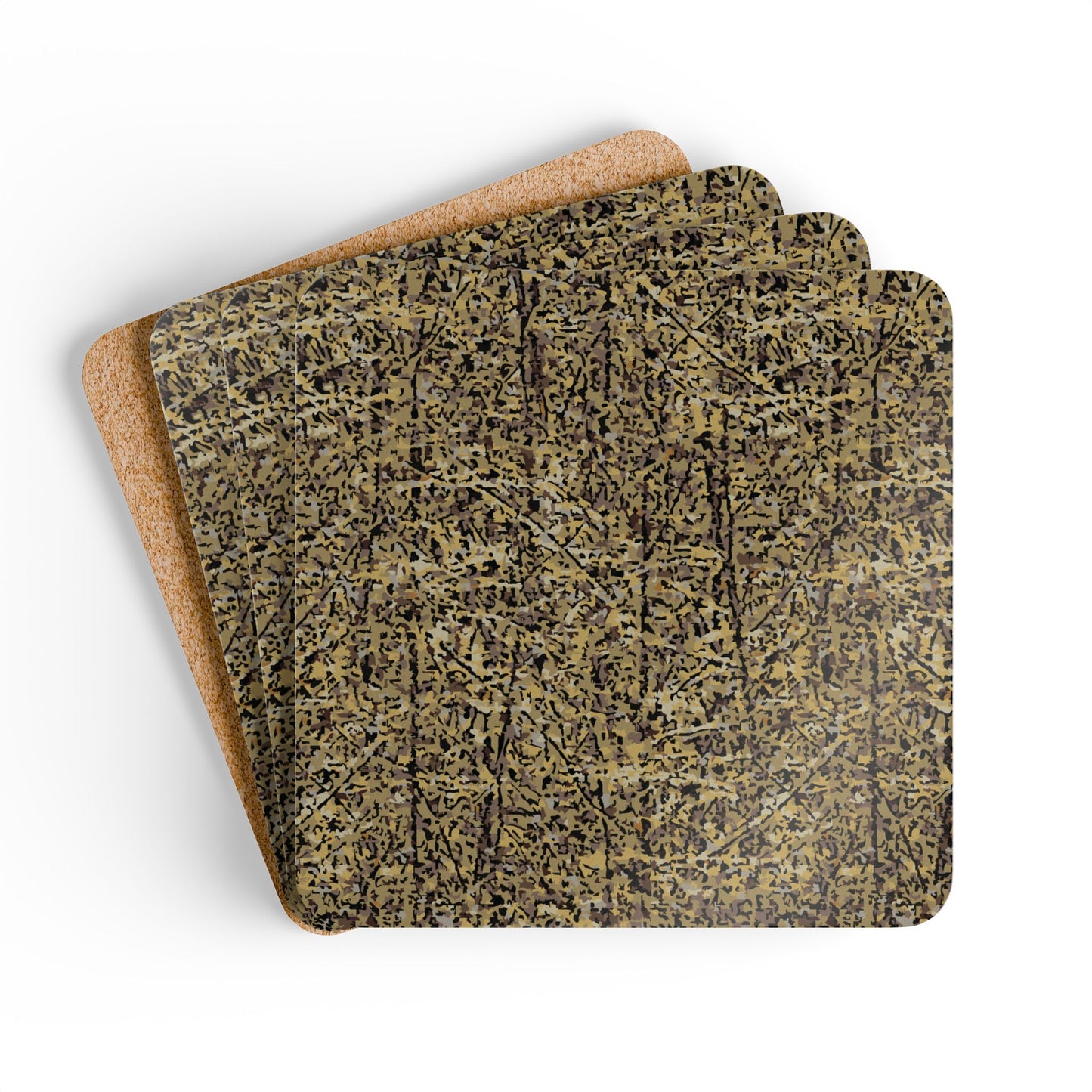 Corkwood Coaster Set  (4 pcs)  "BRANCHES"