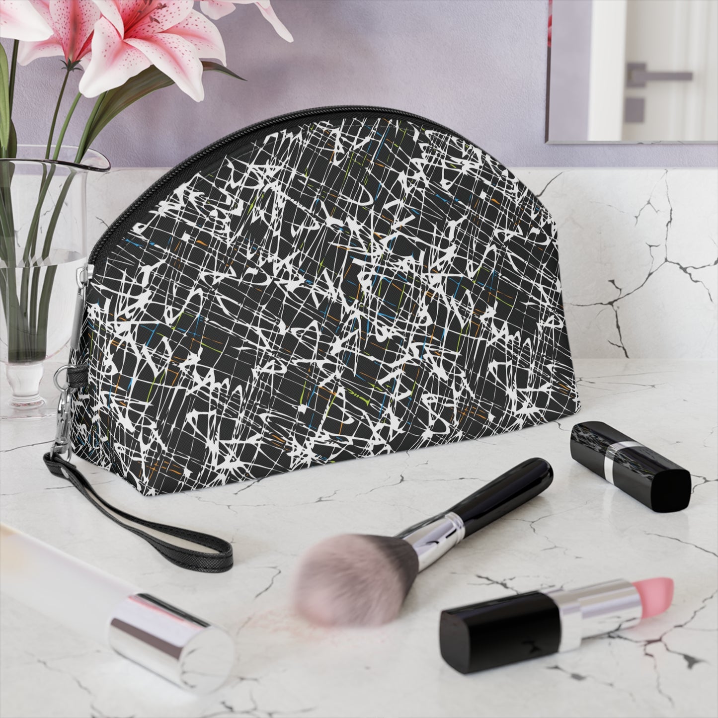 Stylish Makeup Bag with Modern Abstract Design "SCRIBBLE"