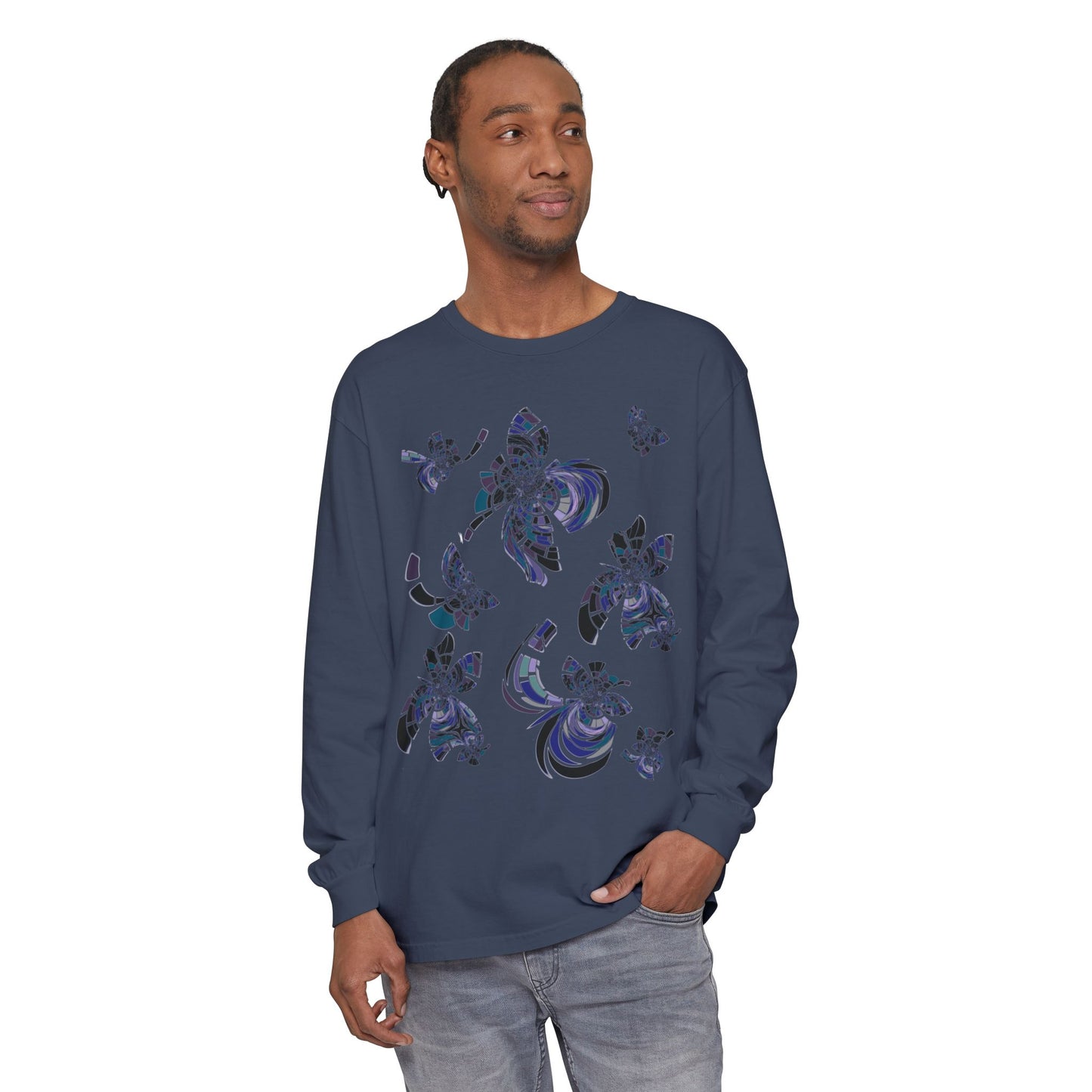 Unisex Long Sleeve T-Shirt "MONDRIAN SPACE" Perfect for Casual Comfort and Unique Style