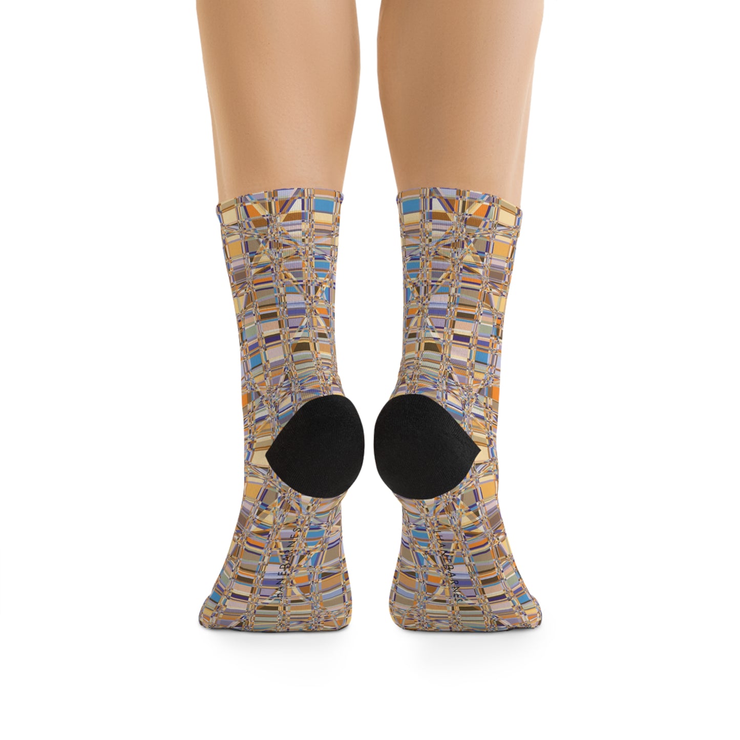 Recycled Poly Socks  "GRIDWRAP" col Sedona, a Jhane Barnes custom design