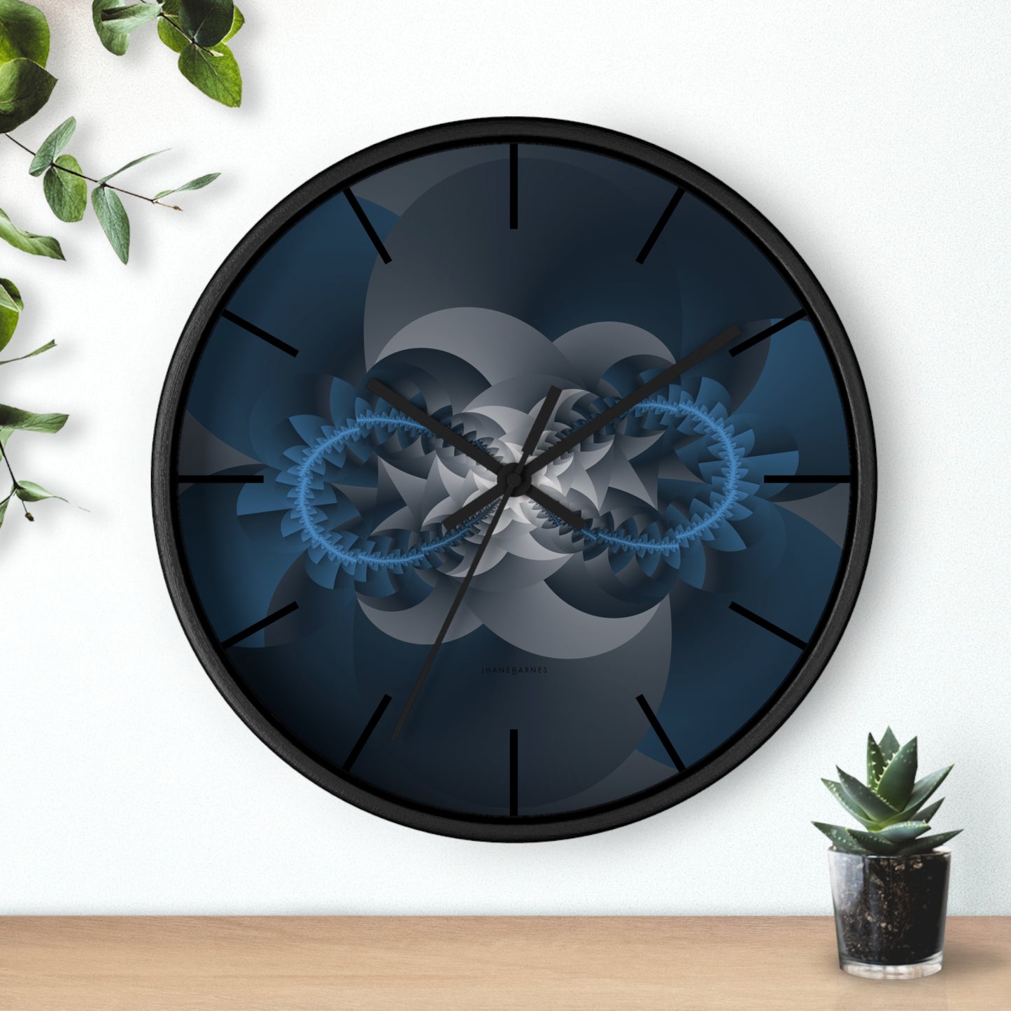 "INFINITY"  Jhane Barnes custom designed Wall Clock.  *Click to select your base color + hands that best matches your space