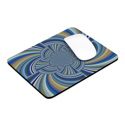 Mouse Pad (Round or Rectangle) "STRIPE INVERSION" col Blue Jeans