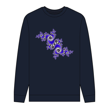 Men's Organic Sweatshirt with Fractal Pattern - Eco-Friendly Style