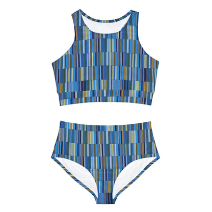 Sporty Bikini Set "SHEAR FORCES" col Blue Jeans