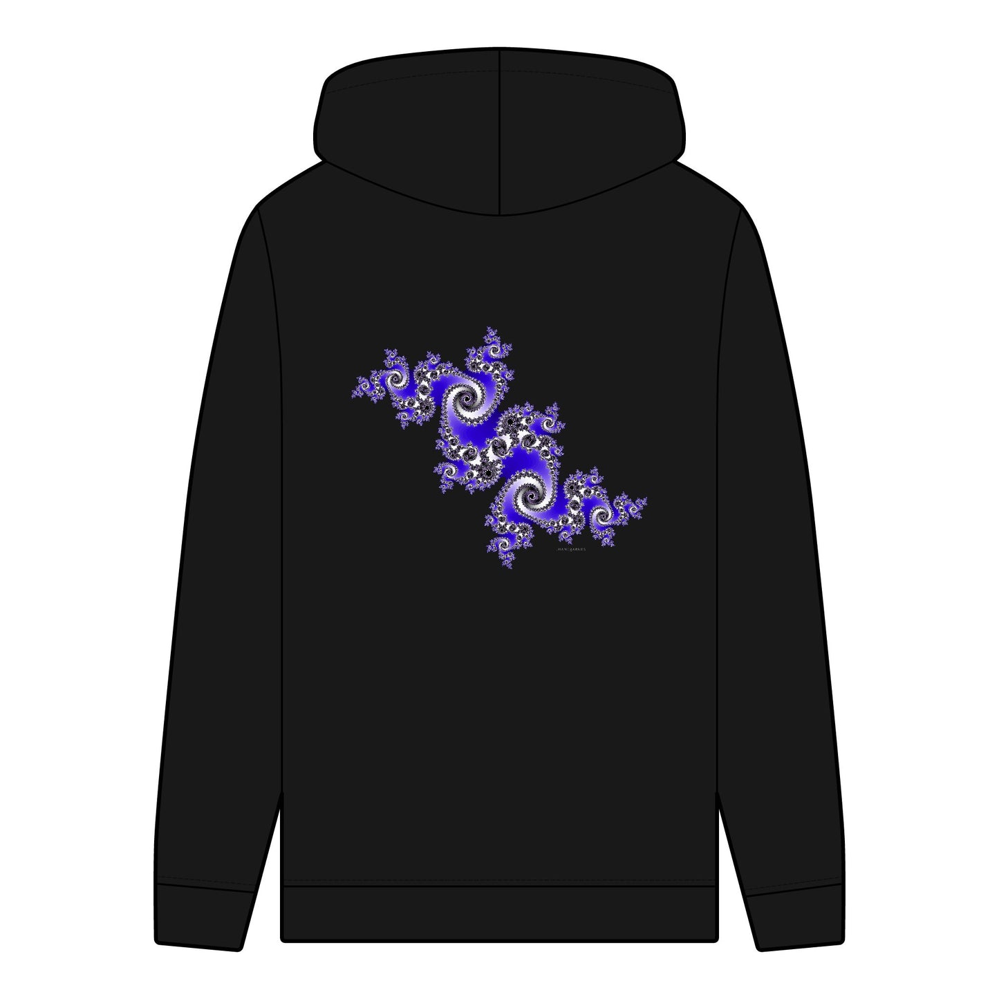 Men's Organic Hoodie with Vibrant Fractal Pattern