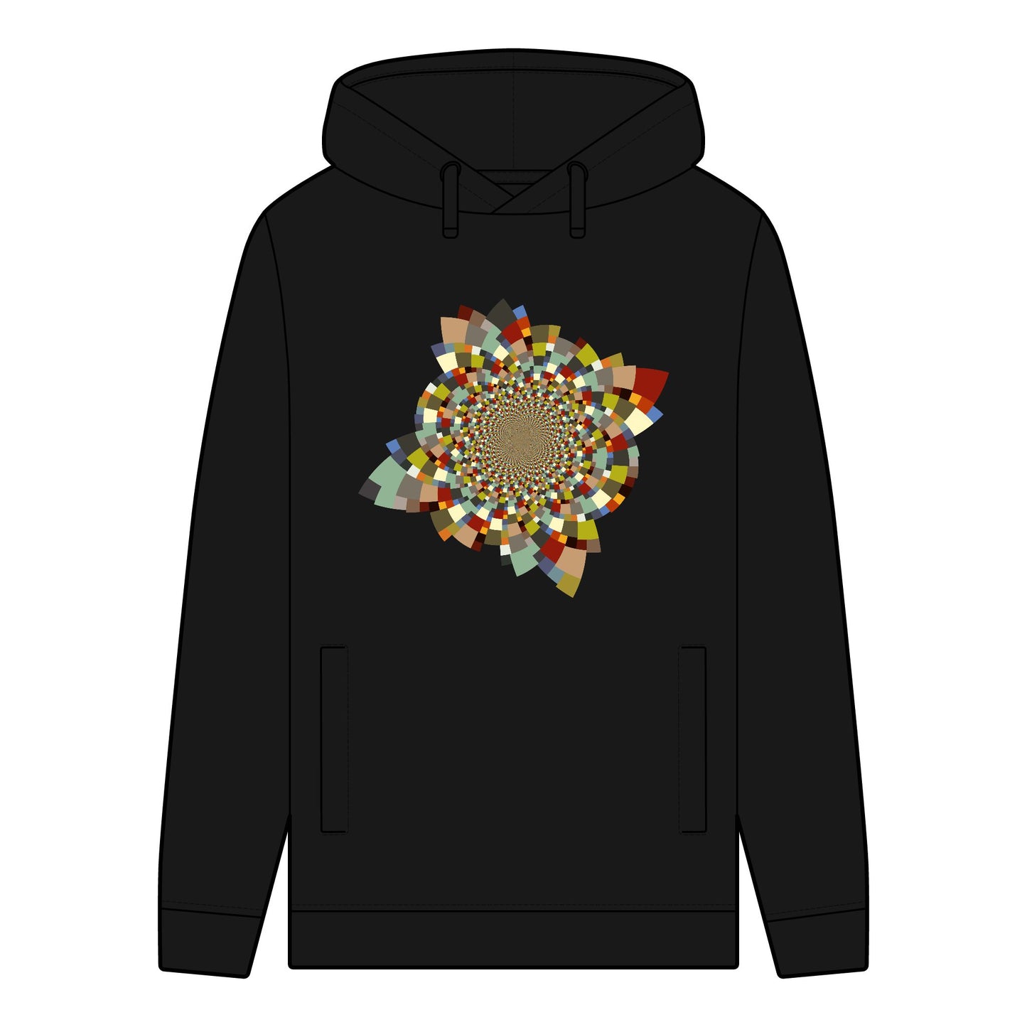 Men's Organic Hoodie with Vibrant Inverted Schatt Pattern