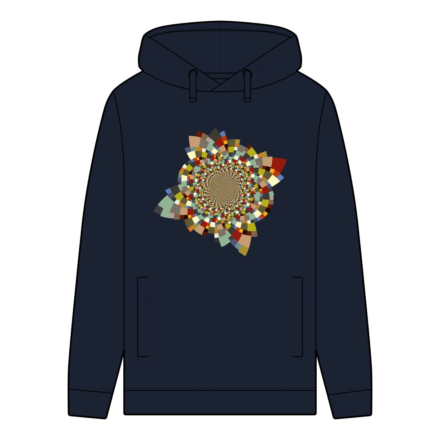 Men's Organic Hoodie with Vibrant Inverted Schatt Pattern