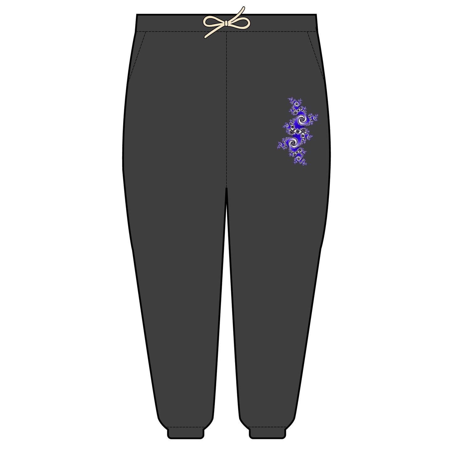 Unisex Fleece Sweatpants "FRACTAL"  Cozy Lounge Wear