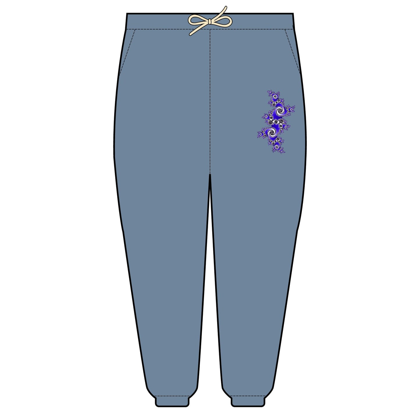 Unisex Fleece Sweatpants "FRACTAL"  Cozy Lounge Wear