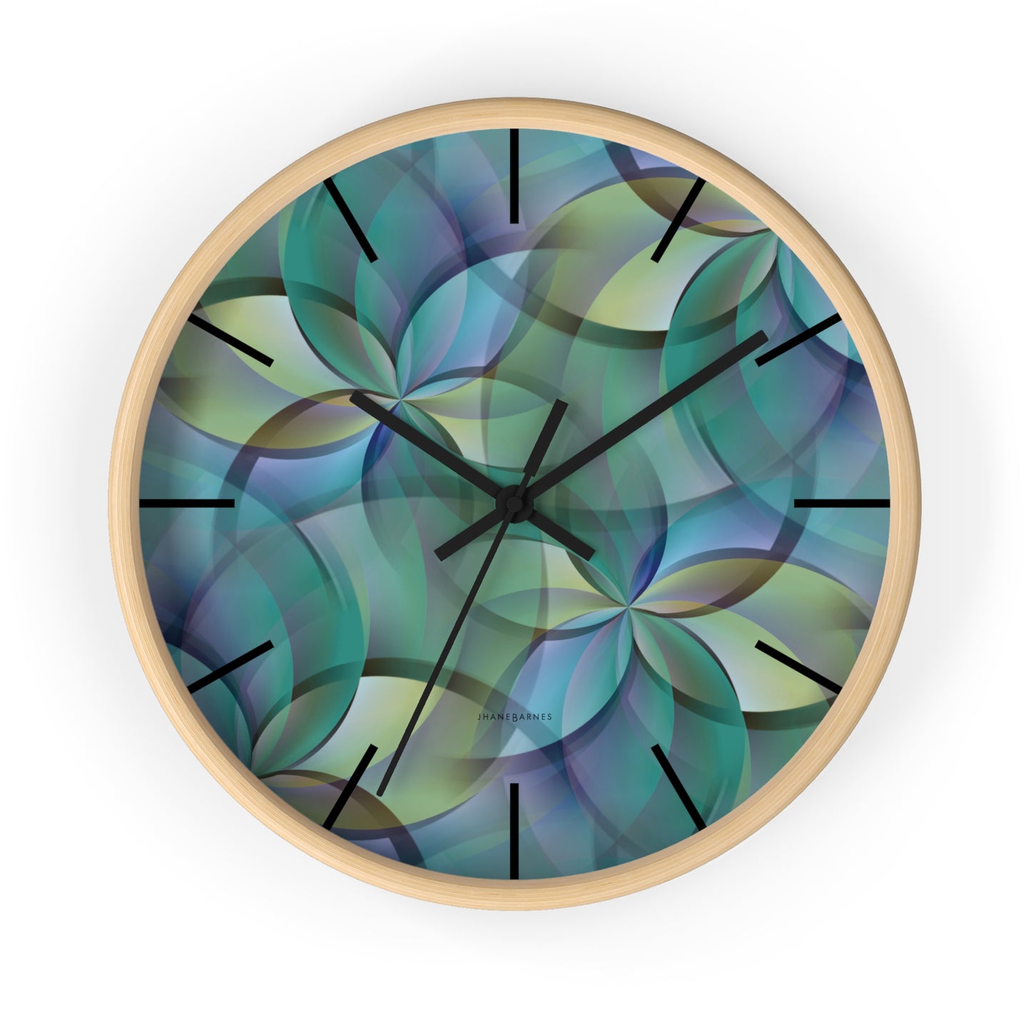 "FLORA" col Heavenly  -  Jhane Barnes custom designed Wall Clock. *Click to select your base color + hands that best matches your space