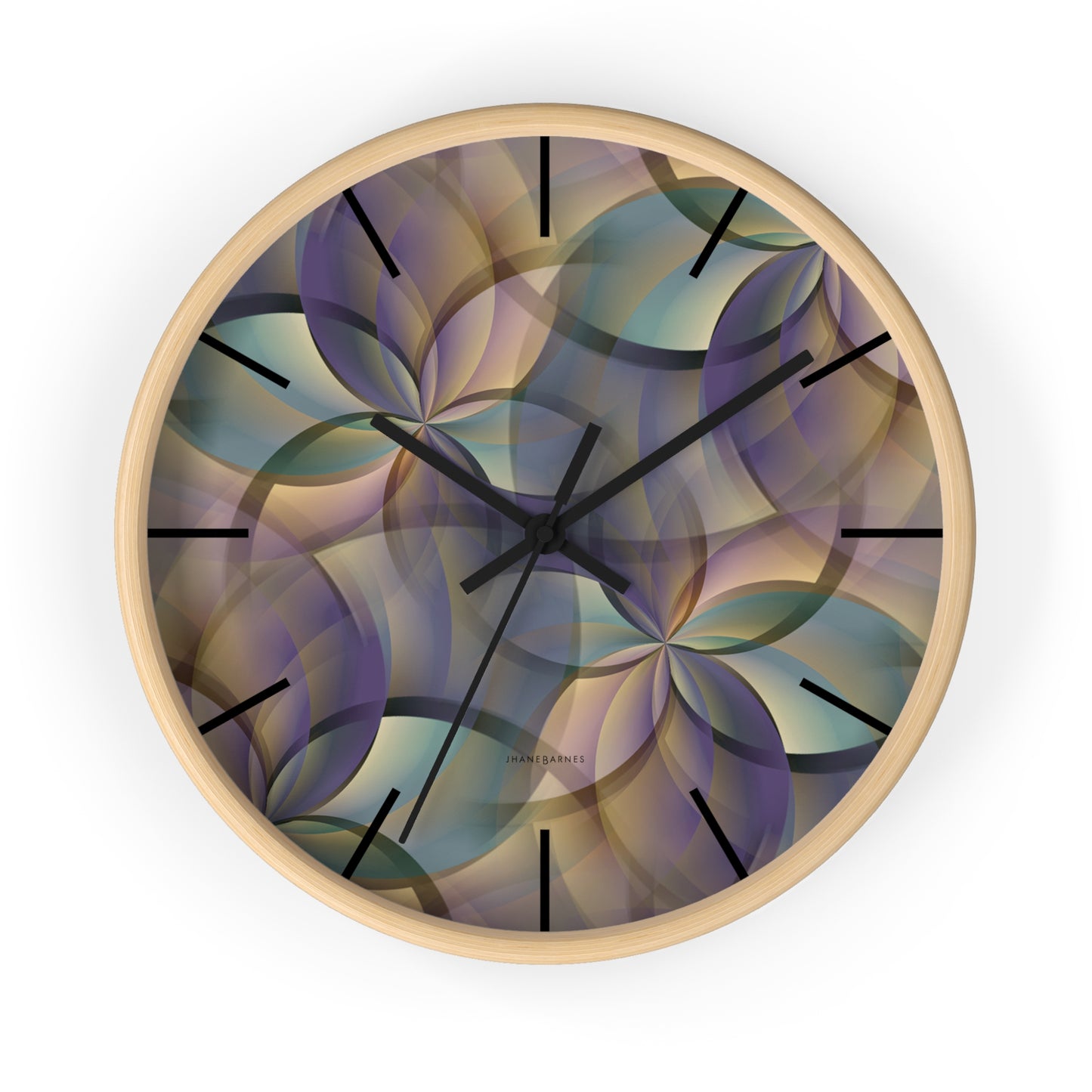 "FLORA" col Desert  - Jhane Barnes custom designed Wall Clock. *Click to select your base color + hands that best matches your space