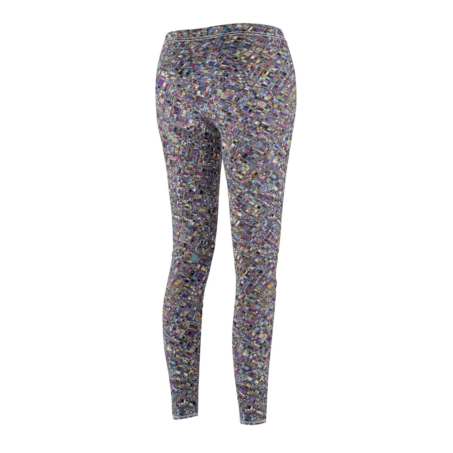 Women's Mid-rise Casual Leggings "MADRAS MAYHEM" col. Highly Meditated