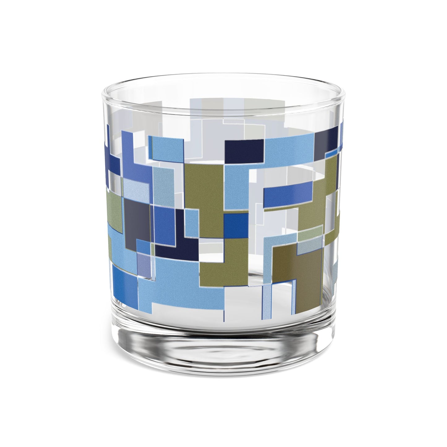 "POLYOMINOES"  Blue Jeans - JB custom designed glass, 10oz