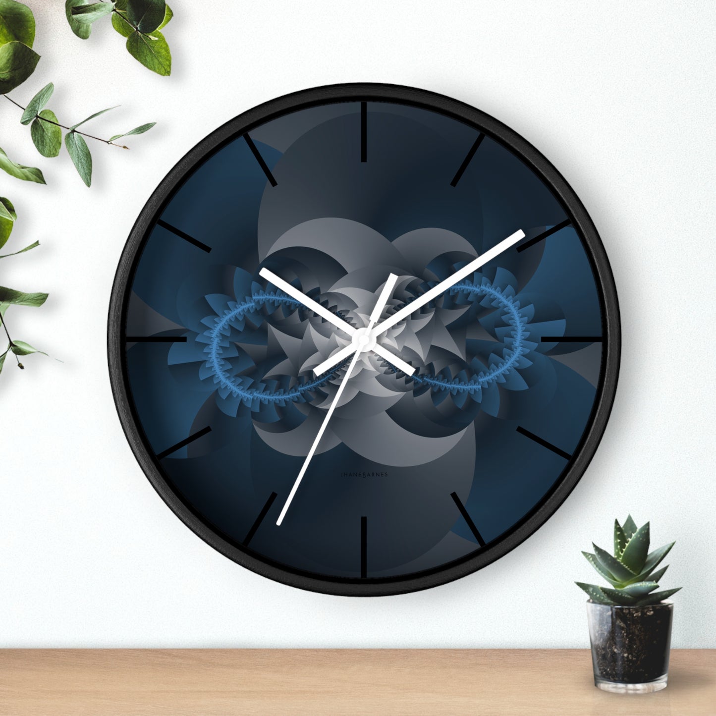 "INFINITY"  Jhane Barnes custom designed Wall Clock.  *Click to select your base color + hands that best matches your space