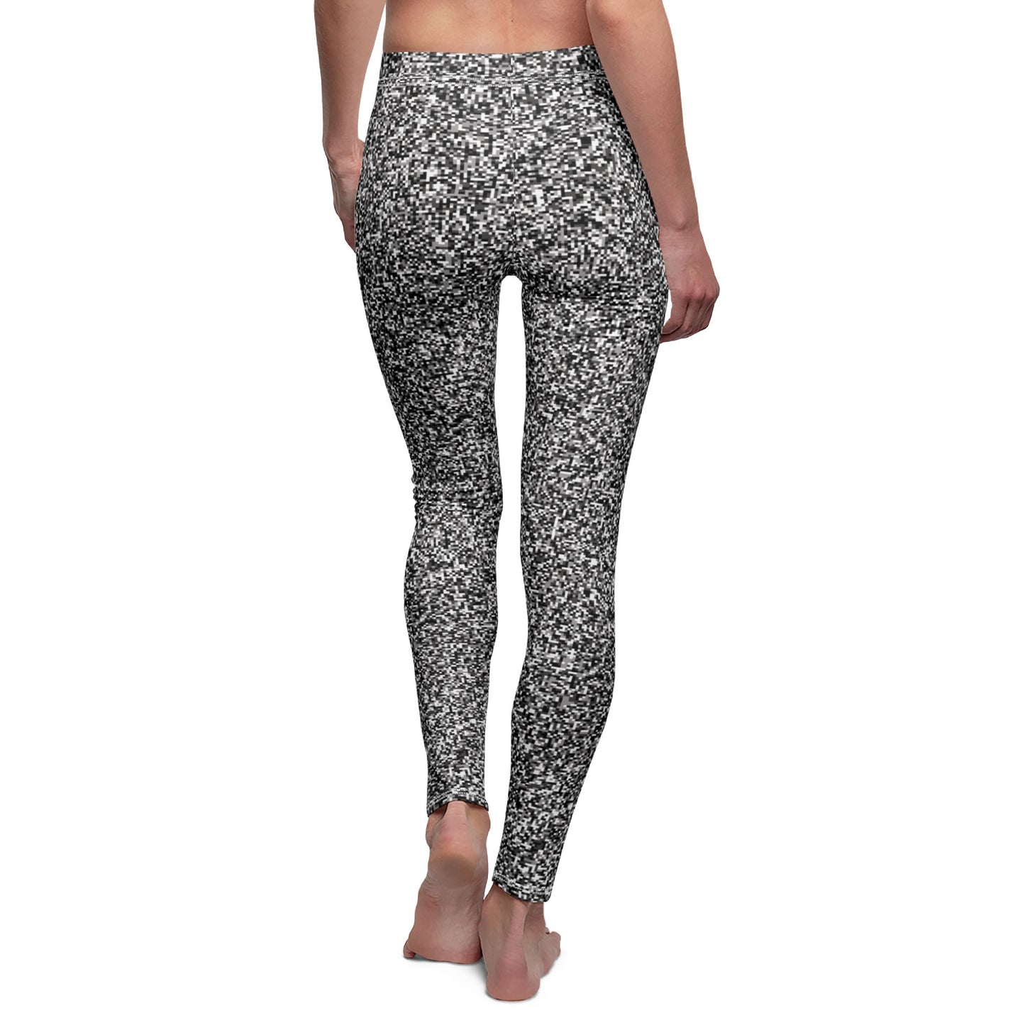 Women's Mid-rise Casual Leggings "MAGIC SQUARE" col. Black & White