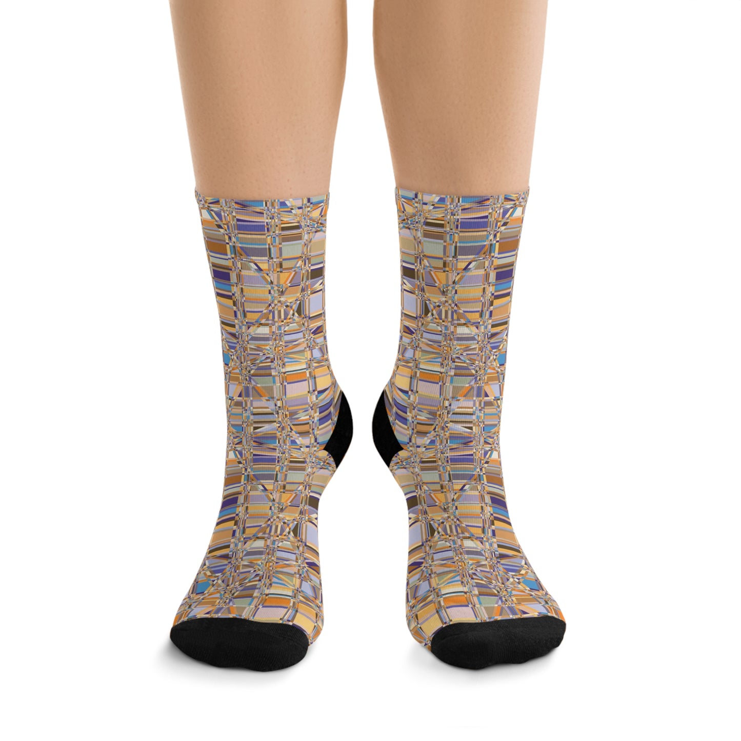 Recycled Poly Socks  "GRIDWRAP" col Sedona, a Jhane Barnes custom design