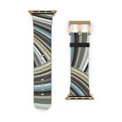 Vibrant Watch Band "STRIPE INVERSION" col. Mint Chocolate Sport Strap for Fitness Lovers