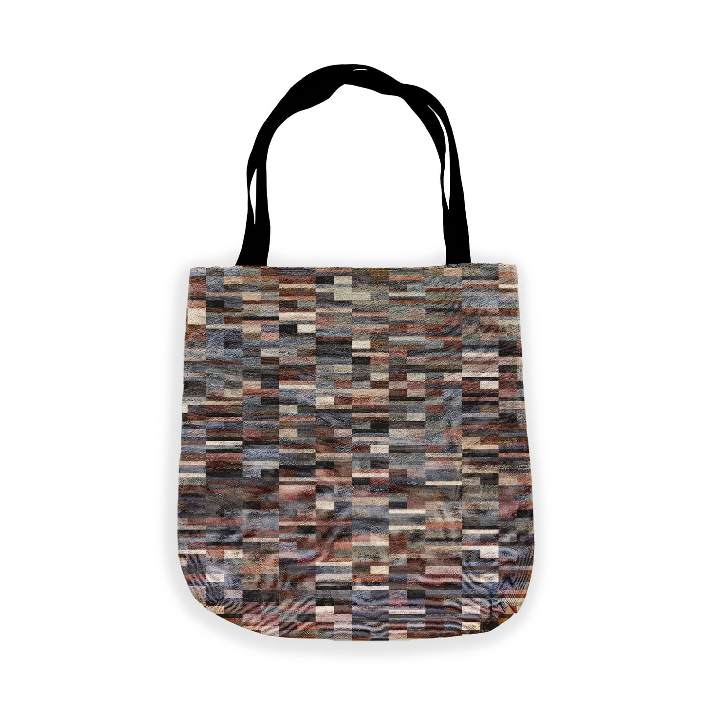 Woven Tote Bag "DOMINOES" col. Fog & Fig