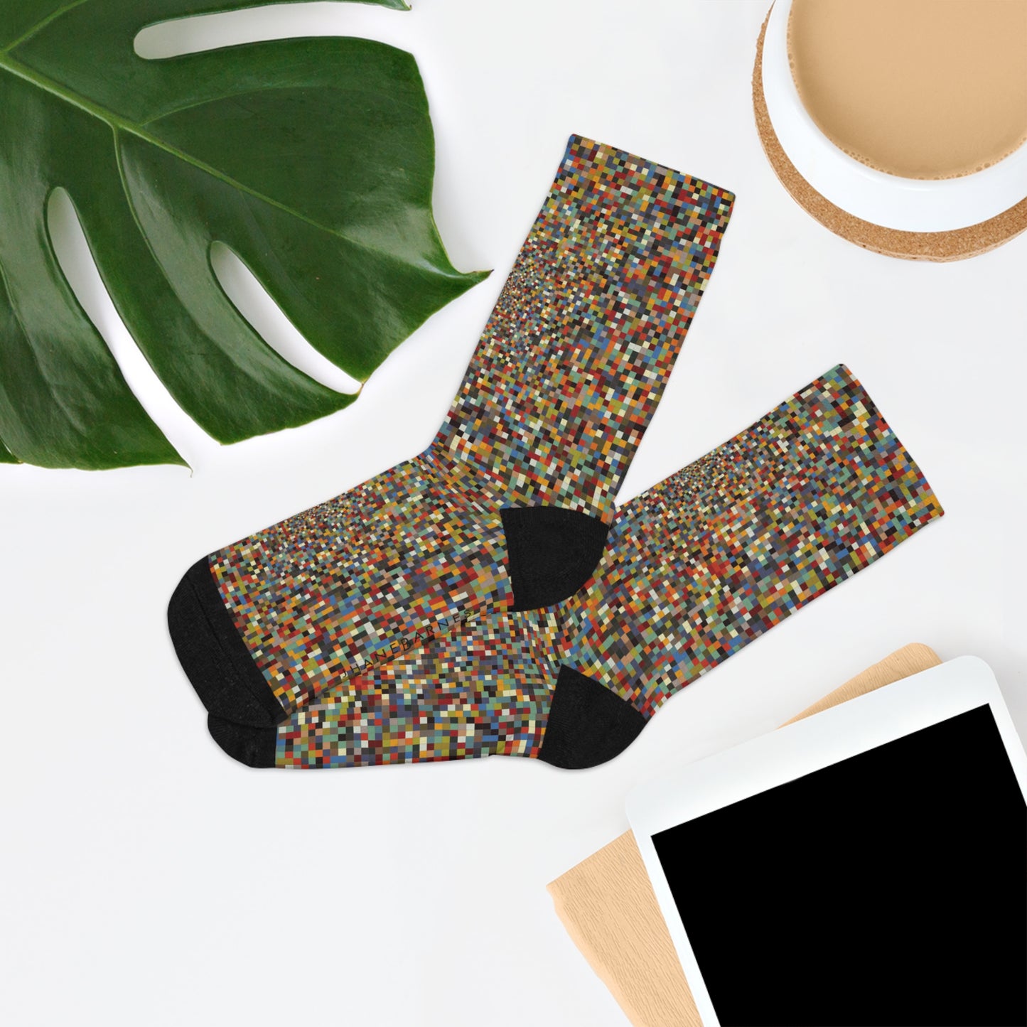 Recycled Poly Socks  "SQUARES" col Multi a Jhane Barnes custom design