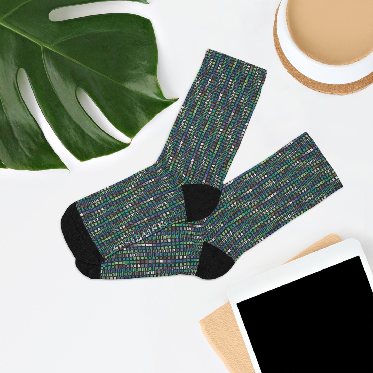 Recycled Poly Socks  "PALETTE" Jhane Barnes custom design