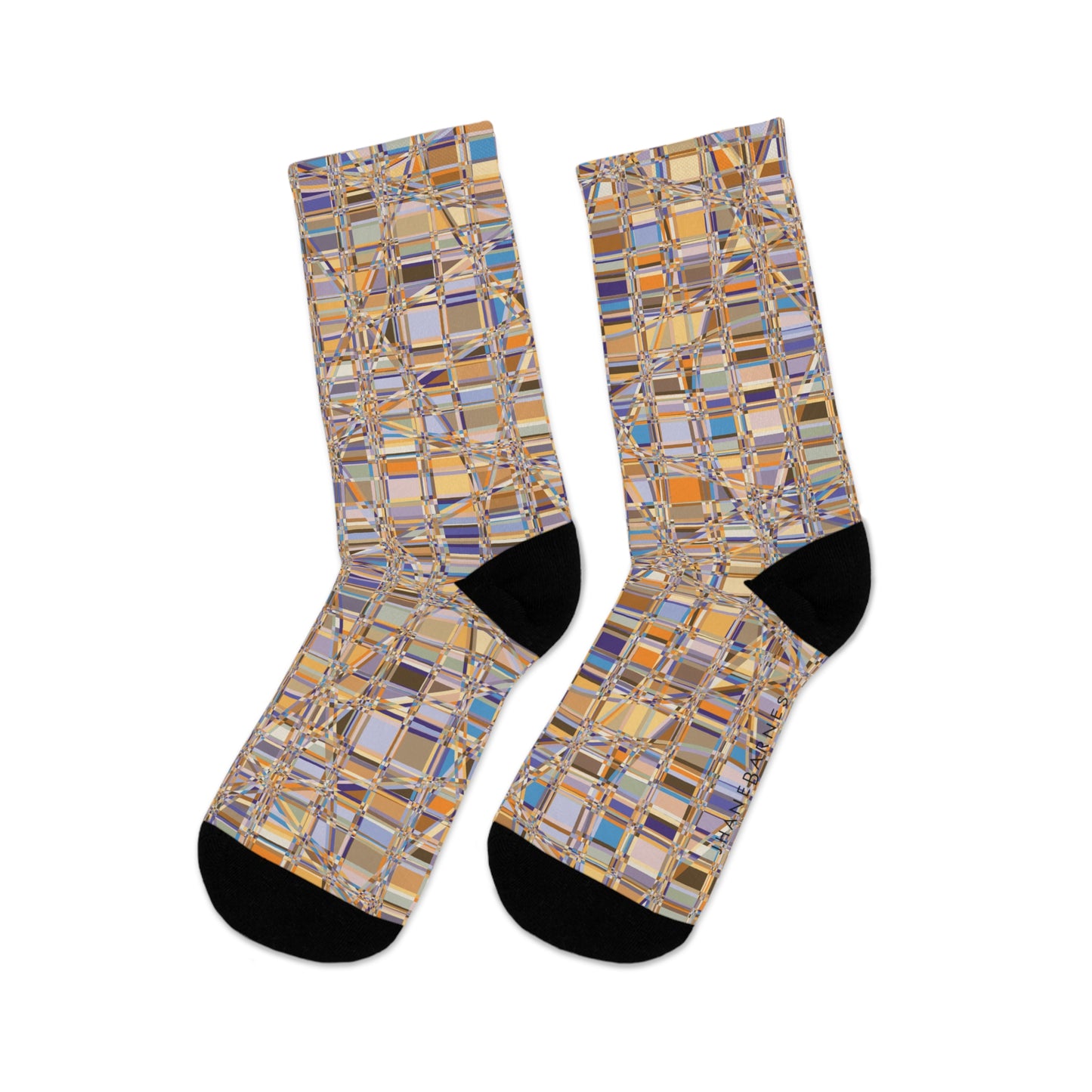 Recycled Poly Socks  "GRIDWRAP" col Sedona, a Jhane Barnes custom design