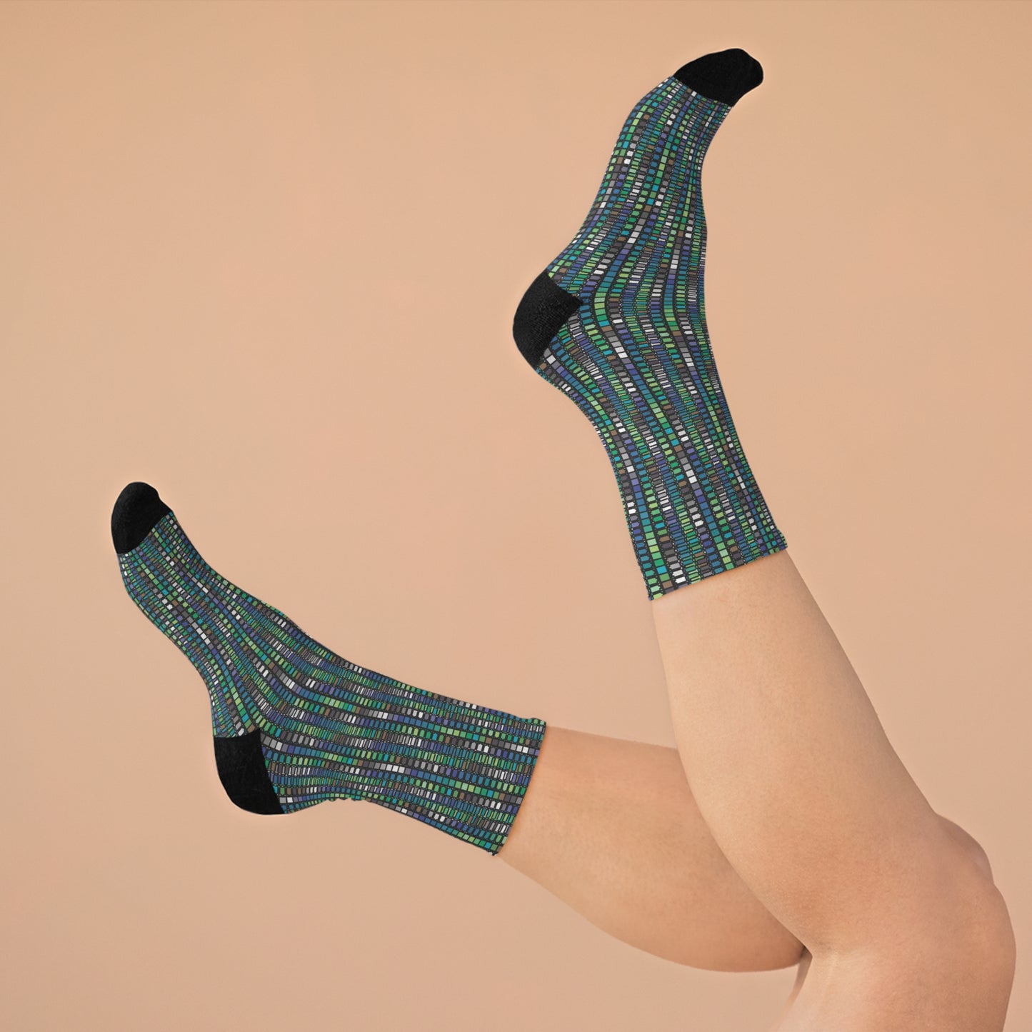 Recycled Poly Socks  "PALETTE" Jhane Barnes custom design