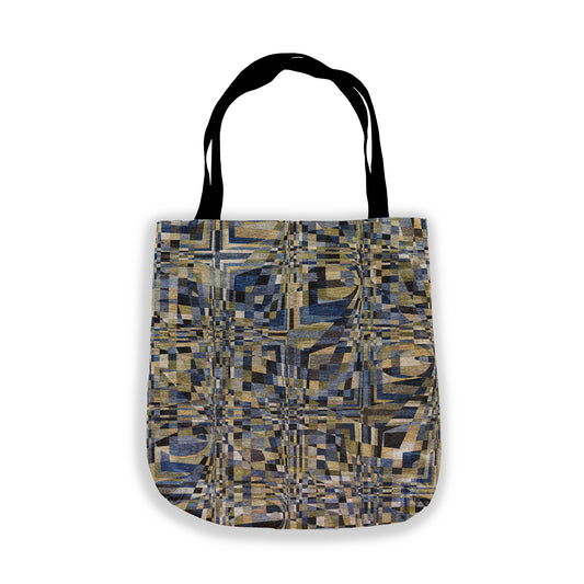 Woven Tote Bag "QUAD" col. Blue-Green Envy