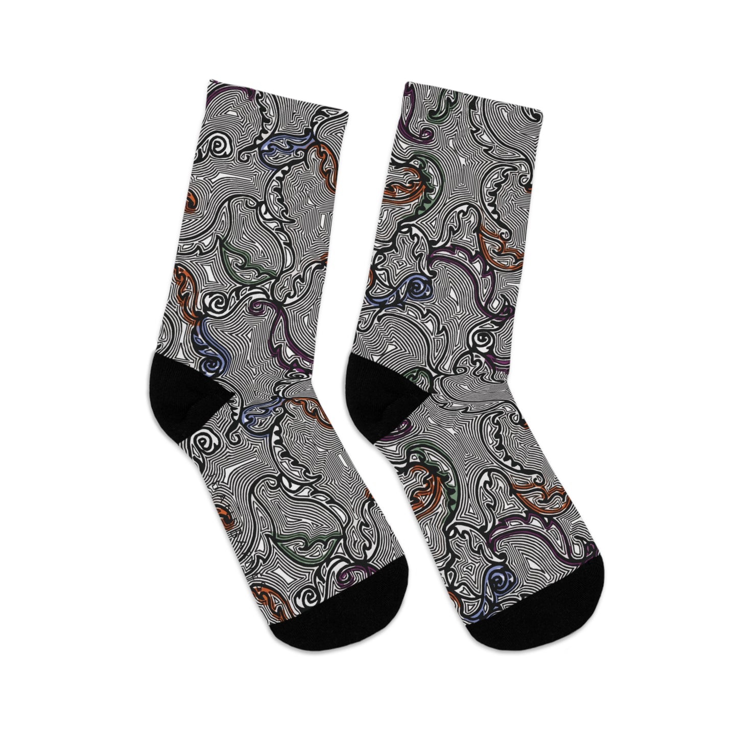 Recycled Poly Socks  "SCROLL" Jhane Barnes custom design