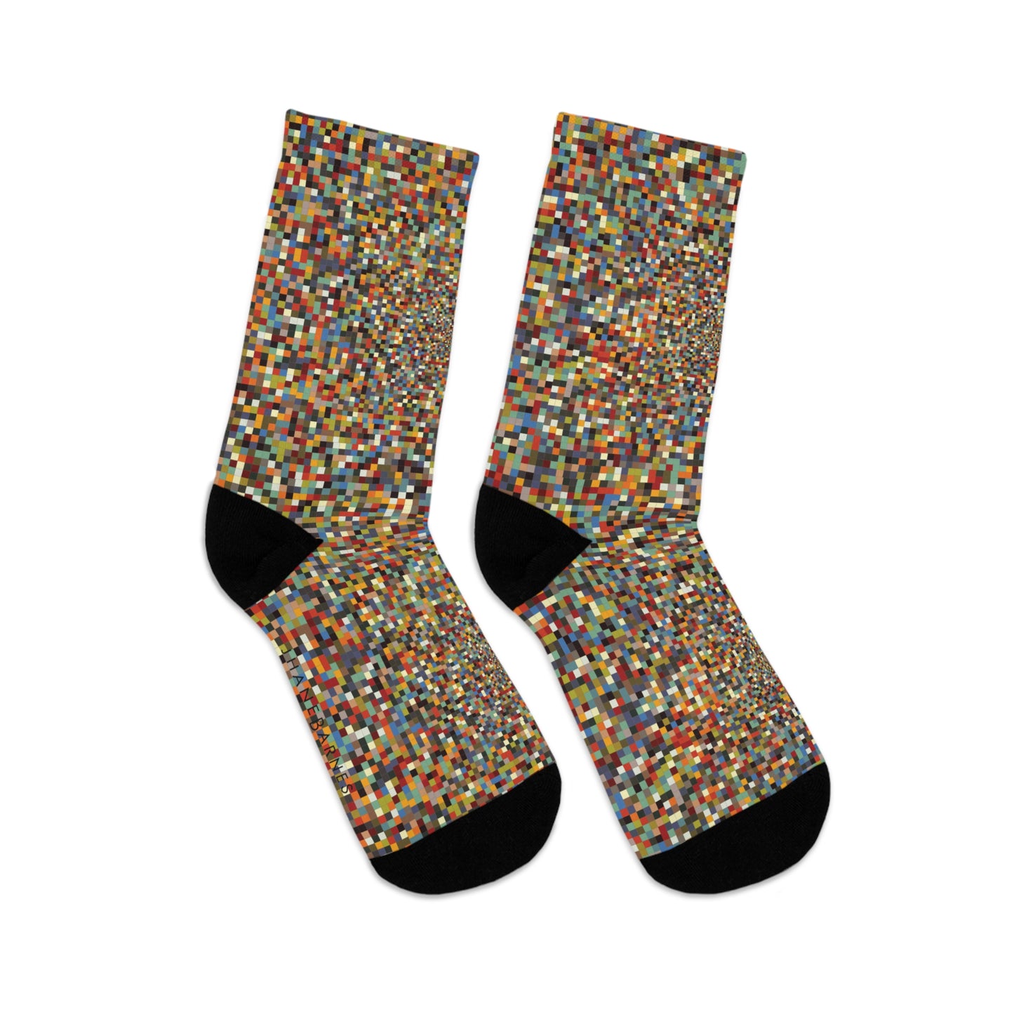 Recycled Poly Socks  "SQUARES" col Multi a Jhane Barnes custom design